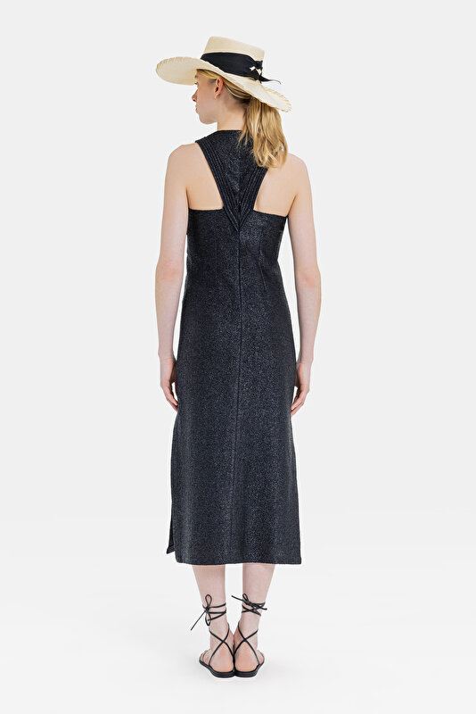 BLACK HALTER DRESS 2