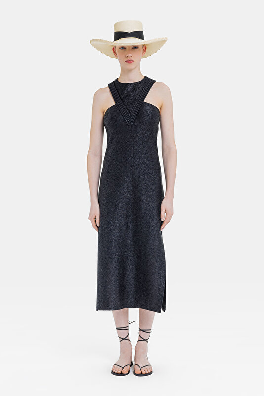 BLACK HALTER DRESS 3
