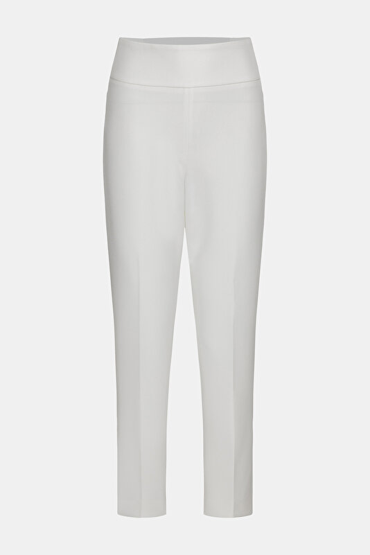 WHITE STRAIGHT CUT TROUSERS