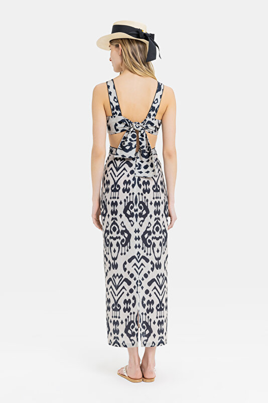 ECRU SLEEVELESS SUSPENDER DRESS 3