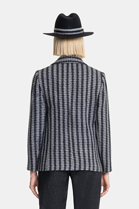 GREY SURPLICE NECKLINE (CROSS-OVER NECKLINE) JACKET 2