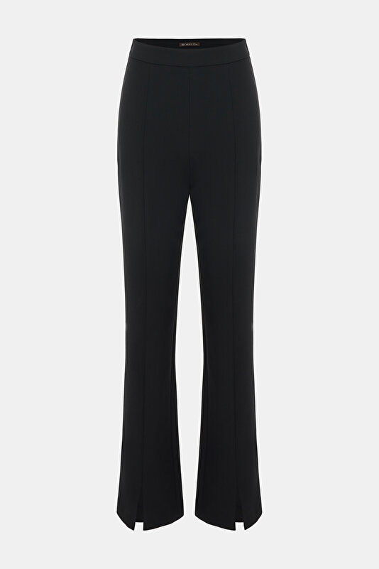 BLACK STRAIGHT CUT TROUSERS