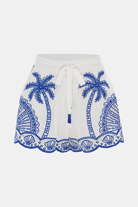 BLUE WHİTE SHORTS