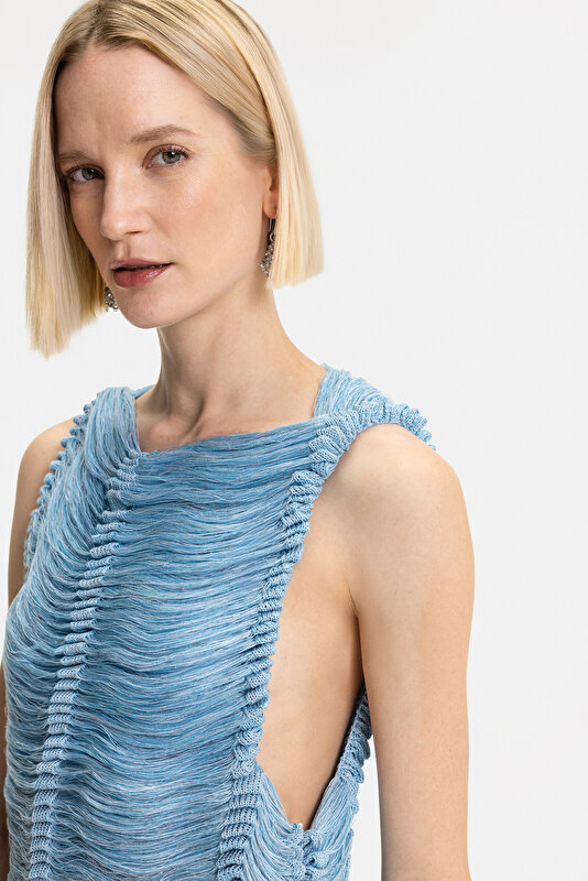 BLUE SLEEVELESS DRESS 3