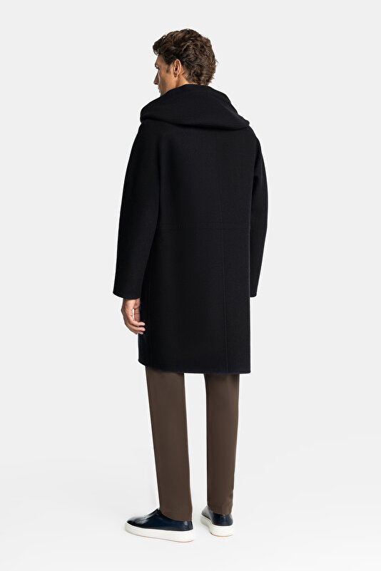 NAVY BLUE WOOL/CASHMERE TOPCOAT 2