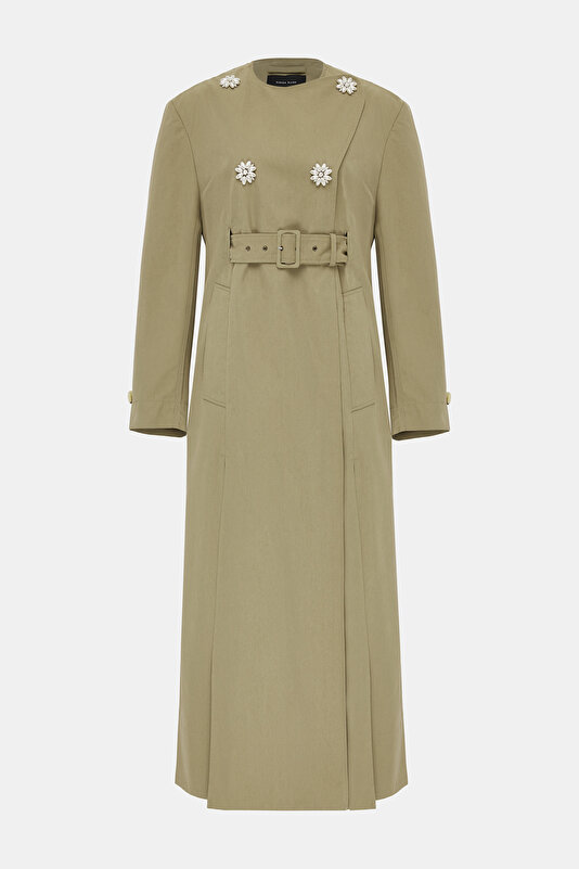 STONE COLOR TRENCH COAT 3