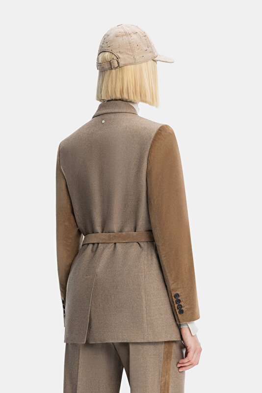 CAMEL SURPLICE NECKLINE (CROSS-OVER NECKLINE) JACKET 2
