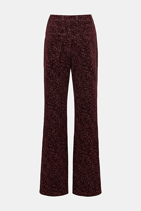MAROON STRAİGHT CUT VİSCOSE TROUSERS 2