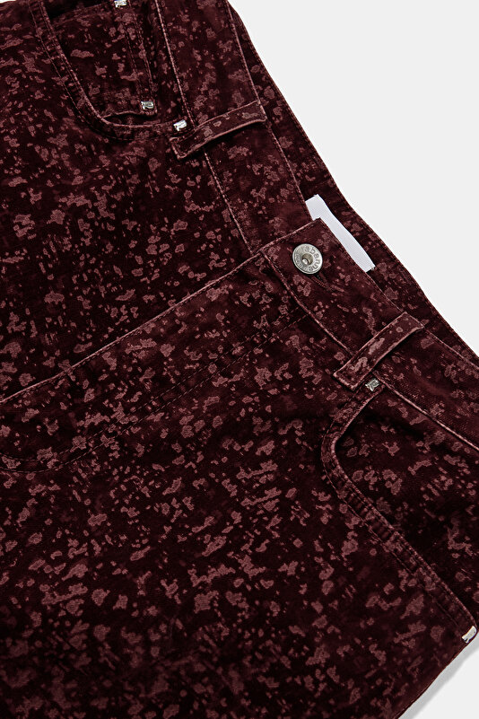 MAROON STRAİGHT CUT VİSCOSE TROUSERS 3