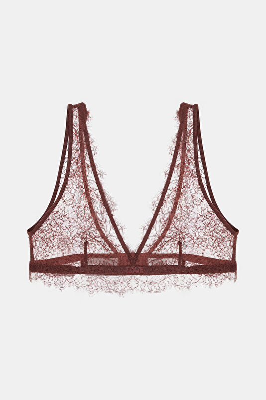 DARK BROWN LACY BRA