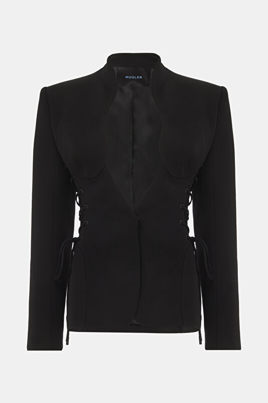 BLACK VISCOSE JACKET