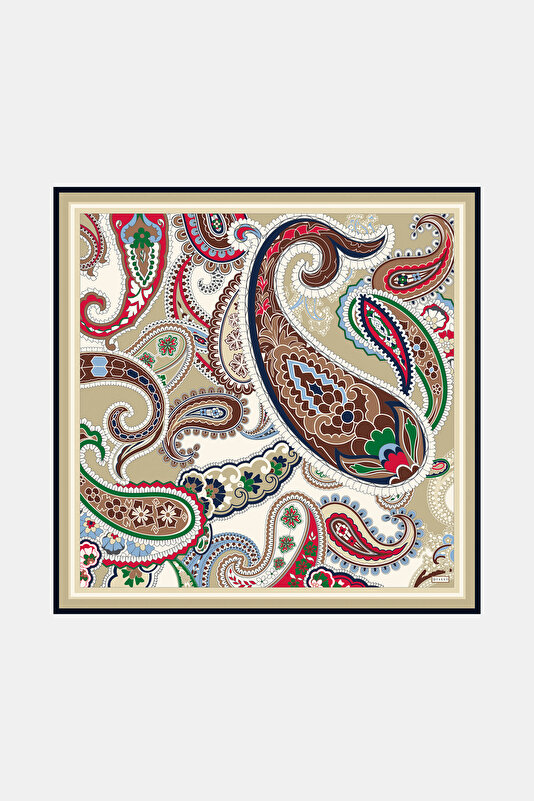 ŞAL DESENLİ TWILL İPEK EŞARP