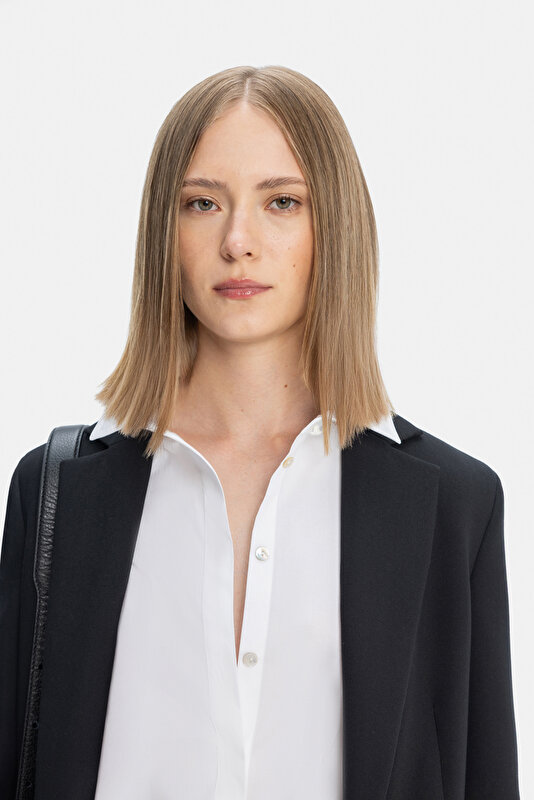 BLACK SURPLICE NECKLINE (CROSS-OVER NECKLINE) JACKET 3