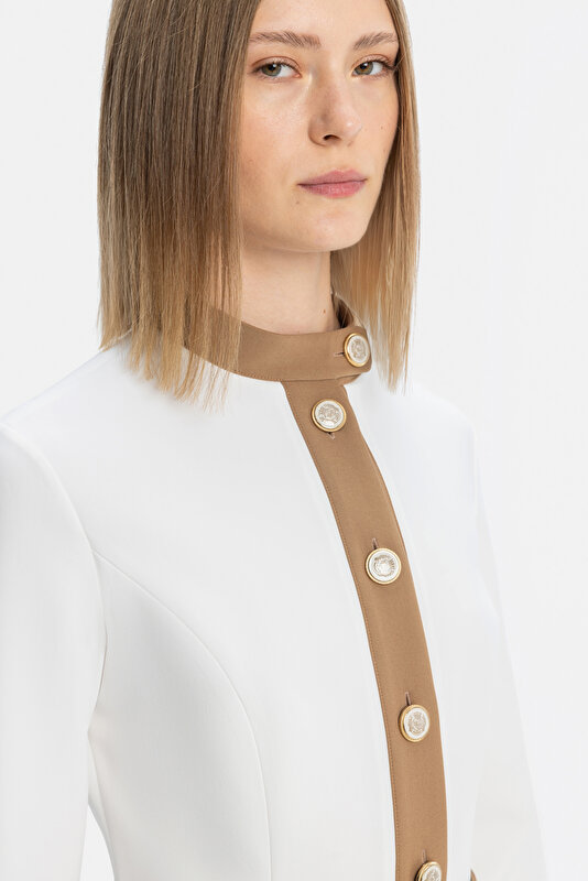 CAMEL UPRIGHT COLLAR JACKET 3