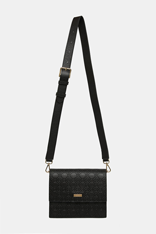 BLACK MONOGRAM LEATHER BAG 2
