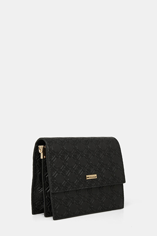 BLACK MONOGRAM LEATHER BAG 3
