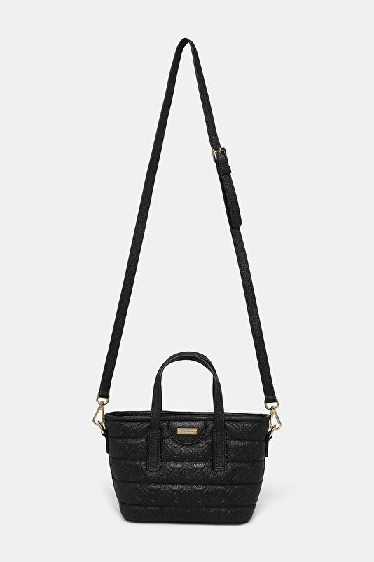 BLACK MONOGRAM LEATHER BAG 2