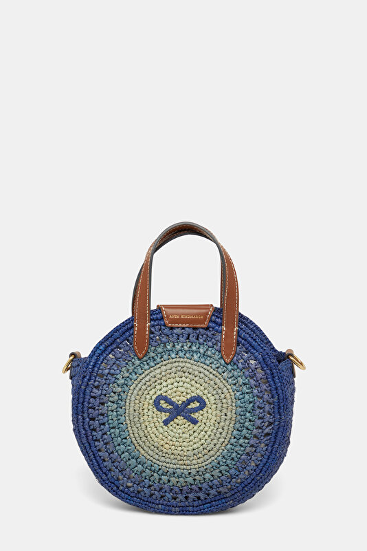 NAVY BLUE RAFFIA BAG