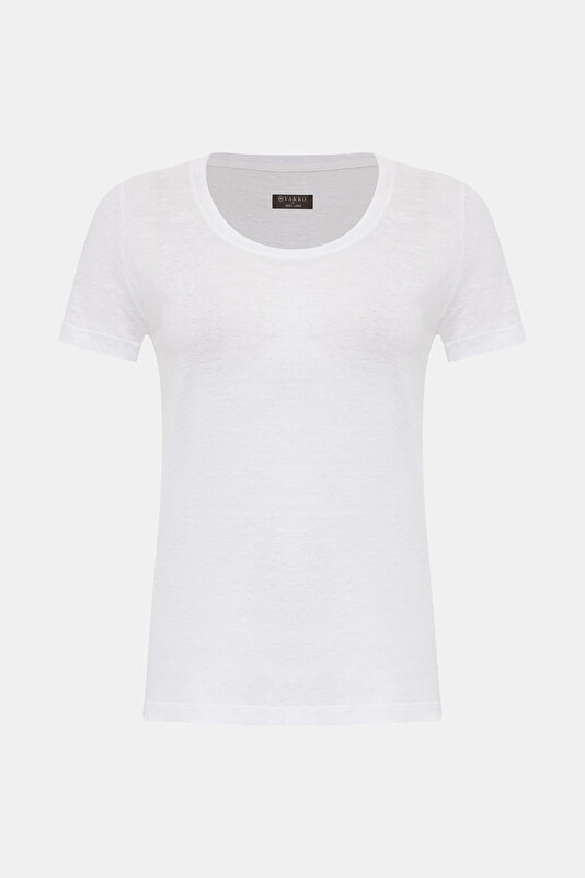 BEIGE BASIC / ROUND NECKLINE SHORT SLEEVE TSHIRT 4