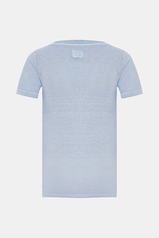 BLUE V NECK SHORT SLEEVE TSHIRT 2