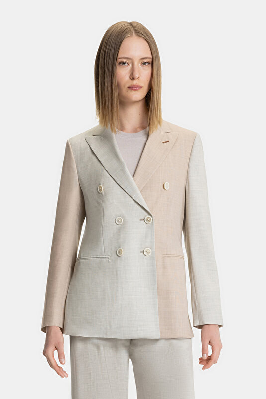 ECRU SURPLICE NECKLINE (CROSS-OVER NECKLINE) JACKET