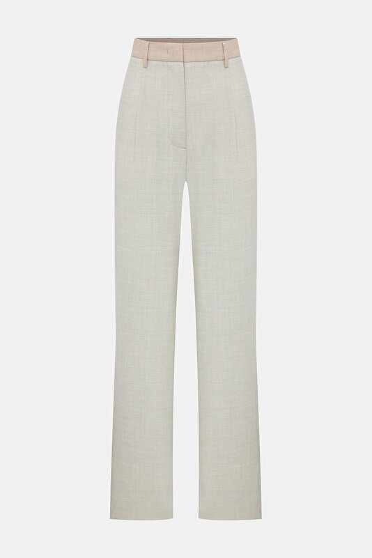 ECRU WIDE LEG TROUSERS 4