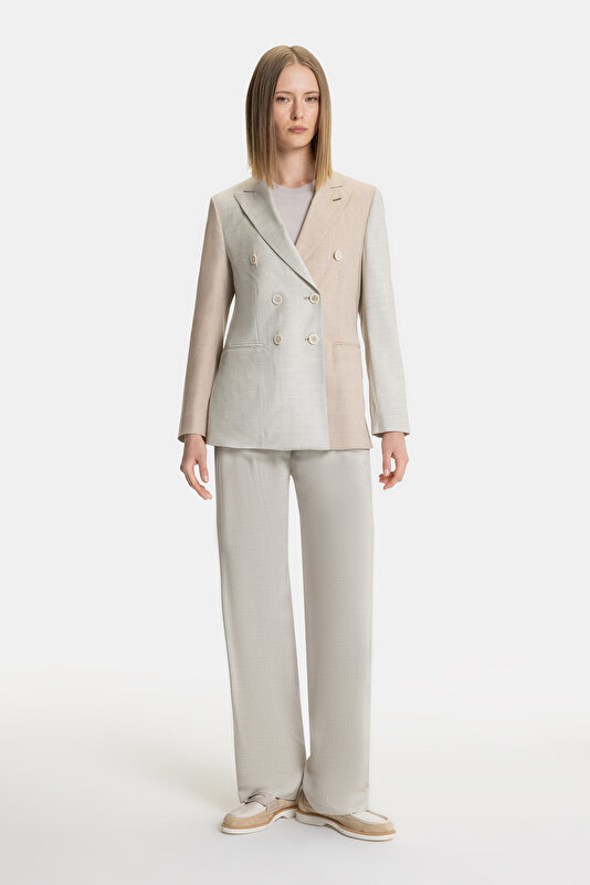 ECRU WIDE LEG TROUSERS