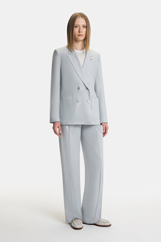 LIGHT GREY WIDE LEG TROUSERS