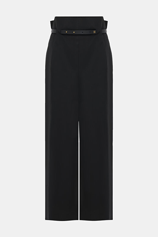 BLACK WOOL TROUSERS