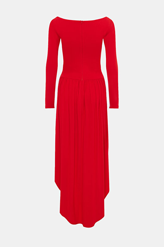 RED MIDI DRESS 2