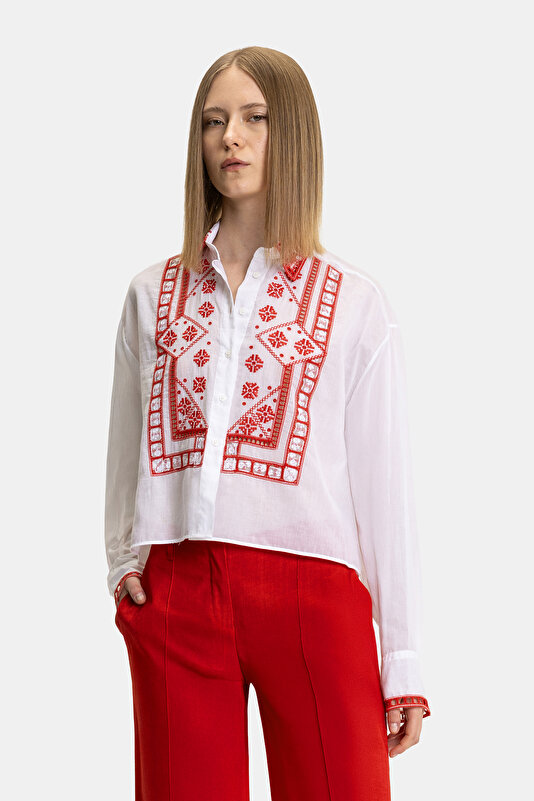 RED LONG SLEEVE SHIRT