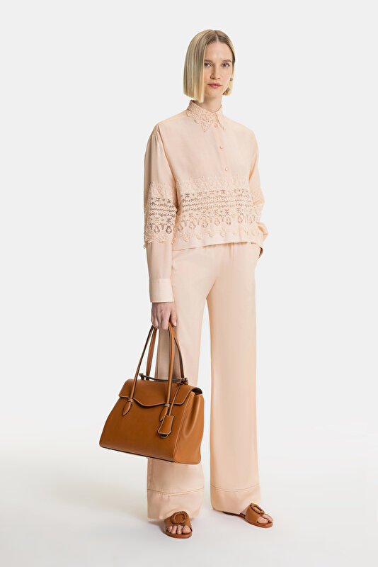 SALMON WIDE LEG TROUSERS