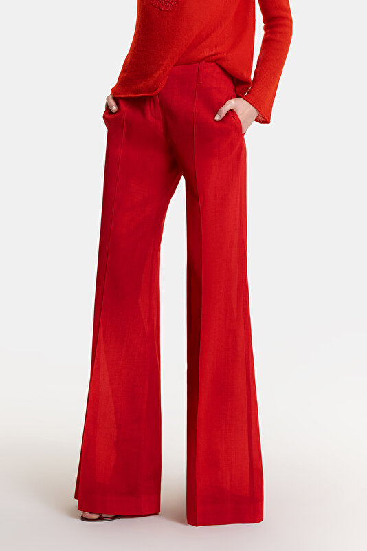 RED WIDE LEG TROUSERS 2