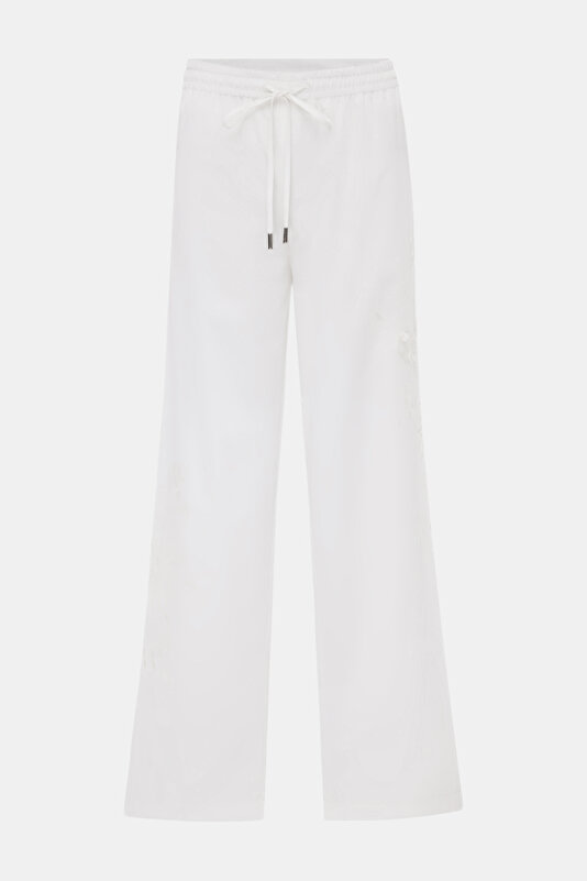 WHITE WIDE LEG TROUSERS 4