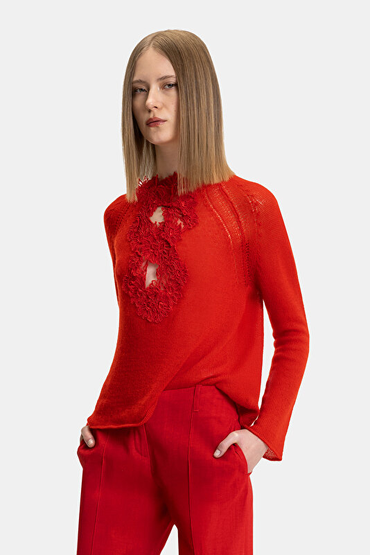 RED BASIC / ROUND NECKLINE TRICOT