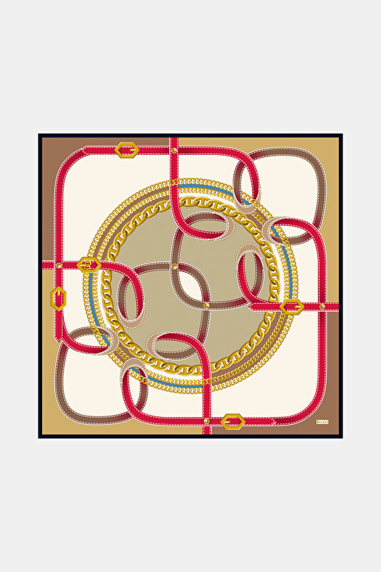 CAMEL OBJECT DESIGN TWILL SCARF