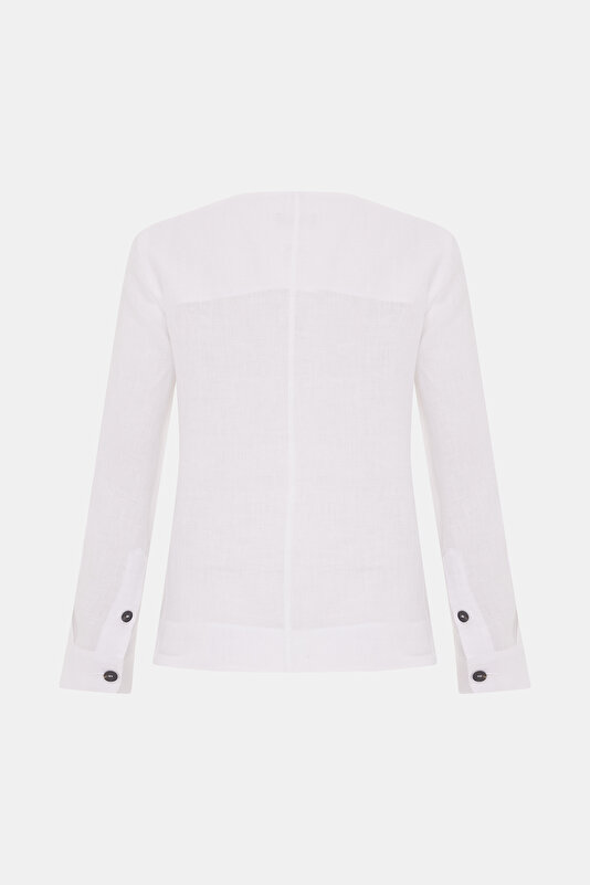 WHITE BOAT NECK JACKET 2