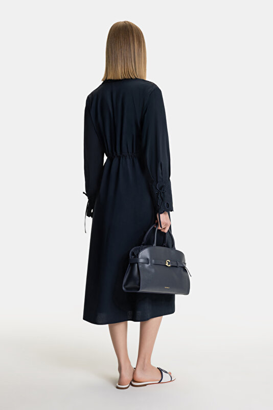 NAVY BLUE LONG SLEEVE DRESS 2