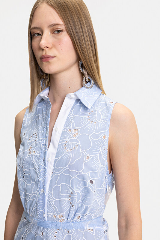 LIGHT BLUE SLEEVELESS DRESS 4