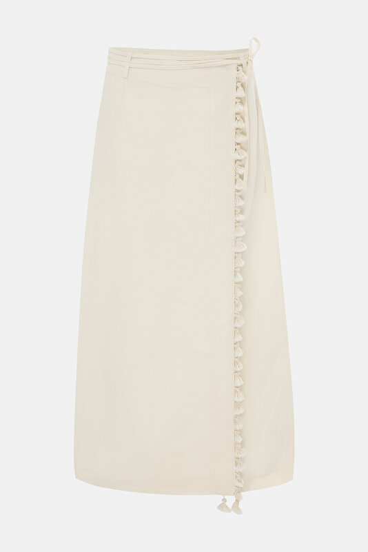 CREAM MIDI SKIRT 4