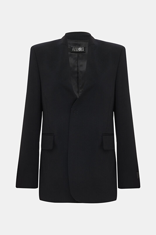 BLACK BUTTONED JACKET