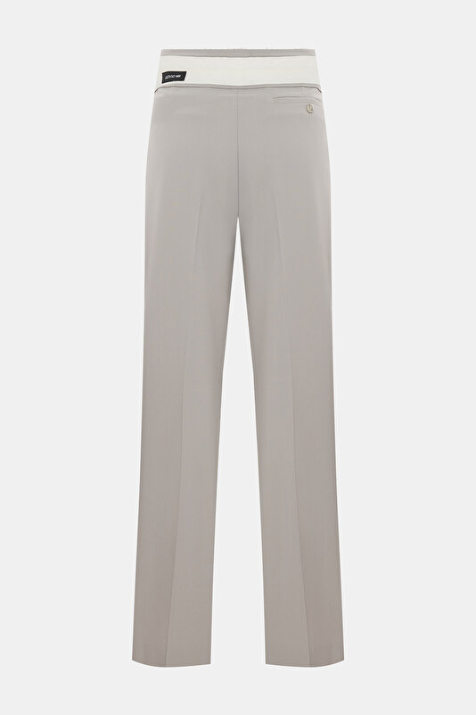 ECRU STRAİGHT CUT TROUSERS 2