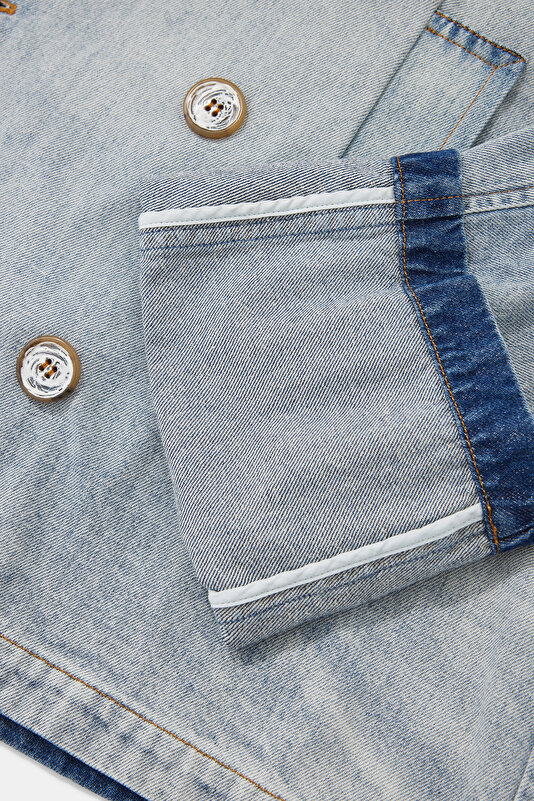 LİGHT BLUE BUTTONED JACKET 4