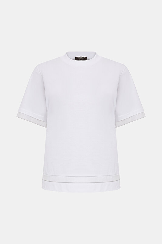 ECRU BASIC / ROUND NECKLINE SHORT SLEEVE TSHIRT 4