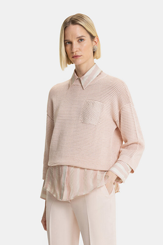 POWDER BASIC / ROUND NECKLINE TRICOT