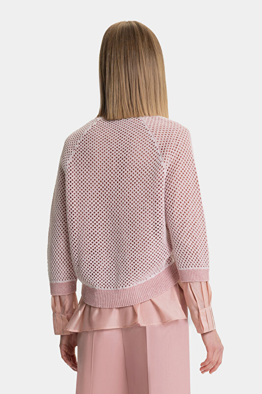 DRIED ROSE V NECK TRICOT 2