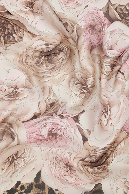 PINK FLORAL PATTERN CHIFFON SHAWL 2