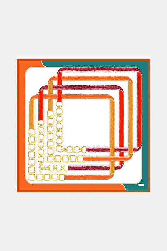 ORANGE OBJECT DESIGN TWILL SCARF