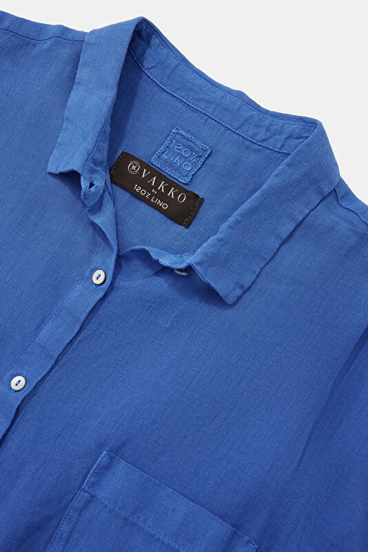 BLUE OFF THE SHOULDER SHIRT 3