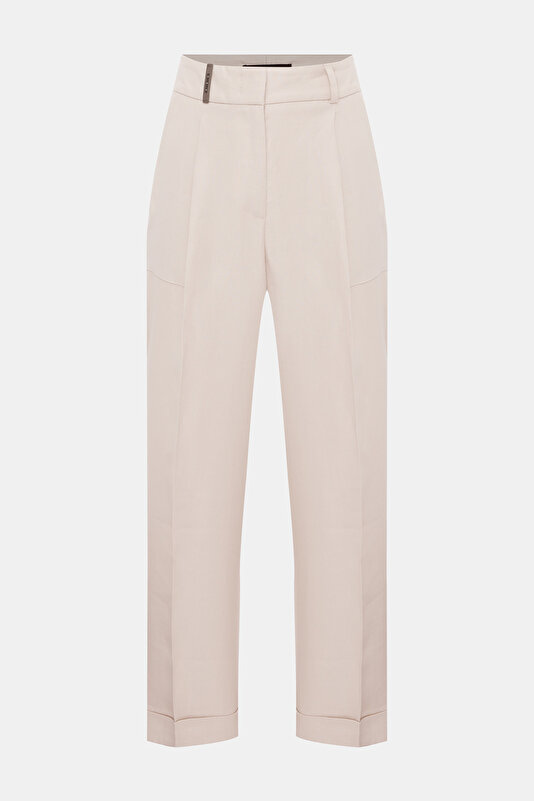 BEIGE WIDE LEG TROUSERS 4